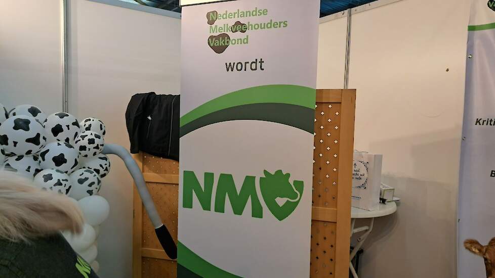 De Nederlandse Melkveehouders Vakbond (NMV) presenteerde op de beurs haar nieuwe logo. De doelstelling blijft onveranderd: strijden voor rechtvaardigheid voor de melkveesector.