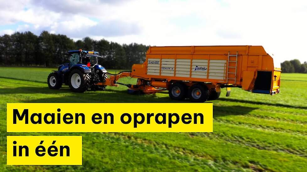 Maaier en opraapwagen in één