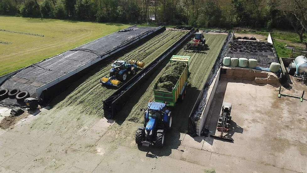 Op maandag ging het Havera 4 gras aan 36% drogestof de kuil in