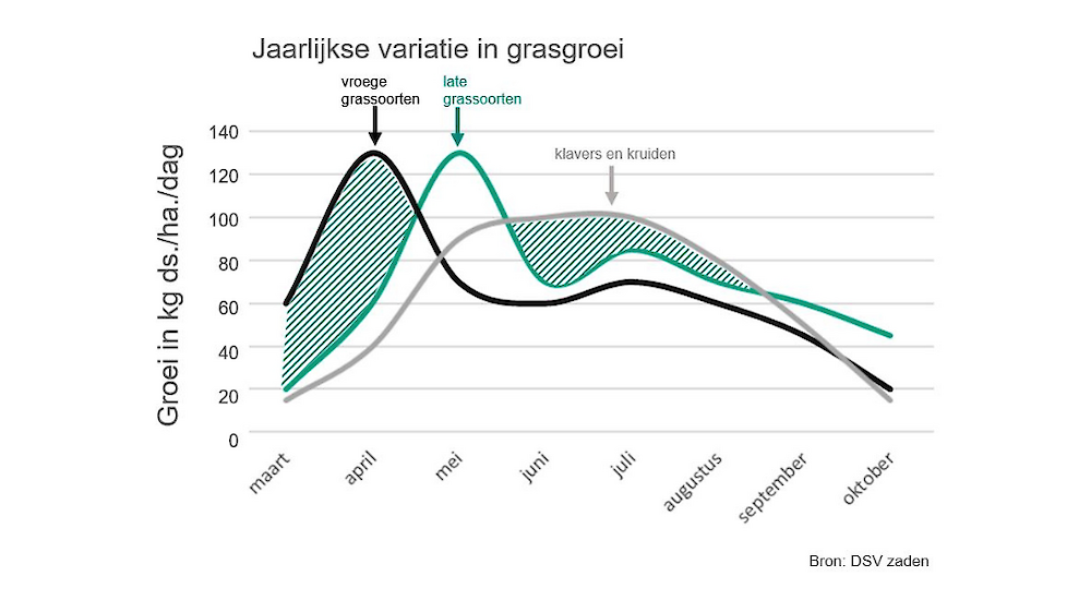 Jaarlijkse variatie in grasgroei