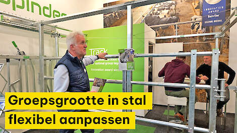 Groepsgrootte in stal flexibel aanpassen met hek op rails.