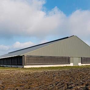 Het is koud in Houwerzijl. De klimaatcomputer bepaalt of het volautomatische windgordijn van de stal gesloten moet worden.